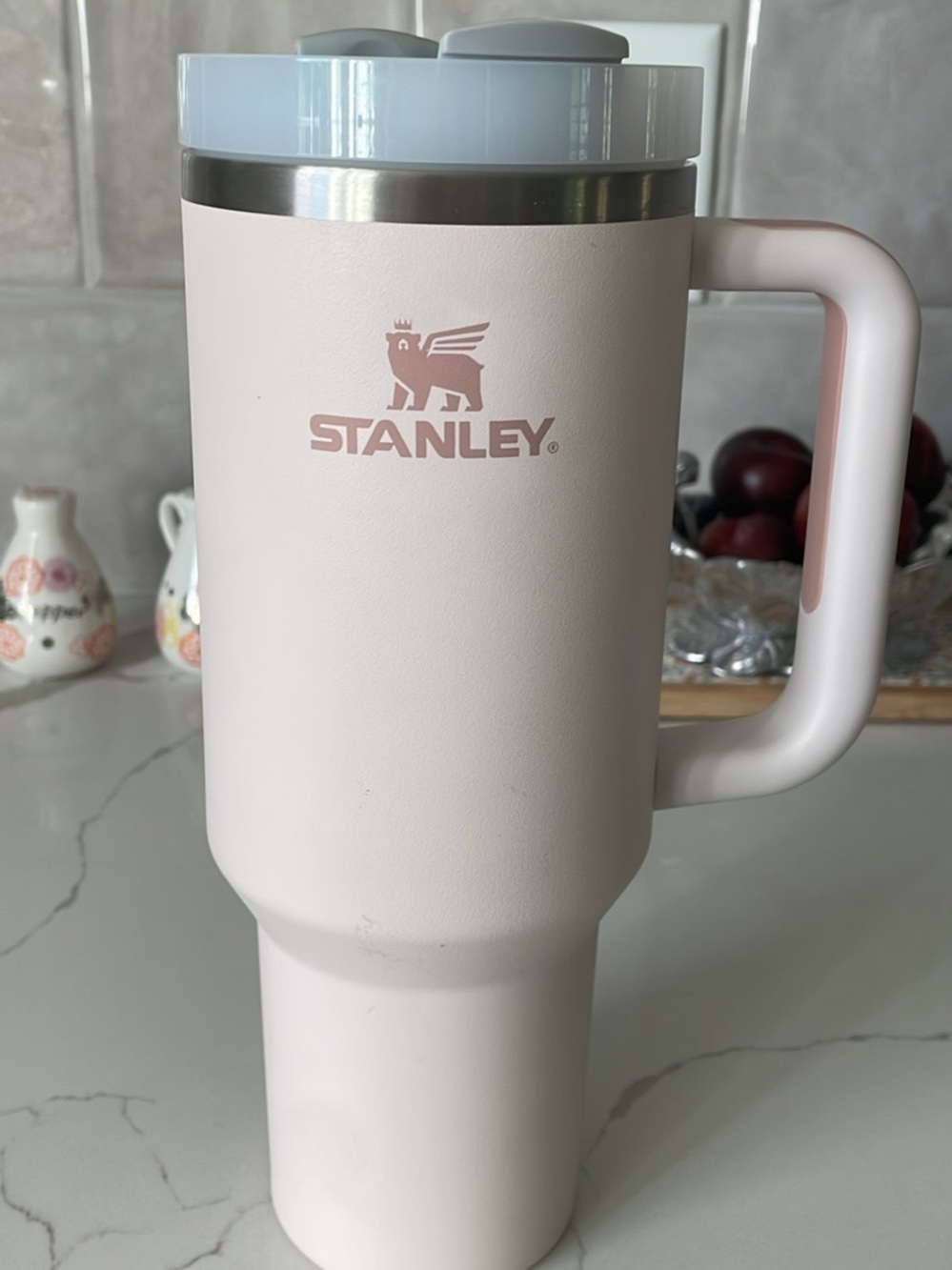 Stanley Light Pink Insulated Travel Mug with Handle